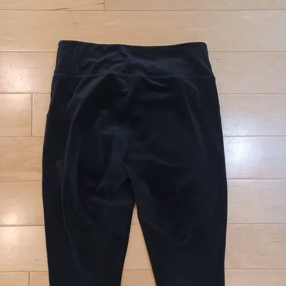 Lilly Pulitzer Myria Velour High Rise Leggings Onyx Black Size XL Athletic Soft - Picture 6 of 8